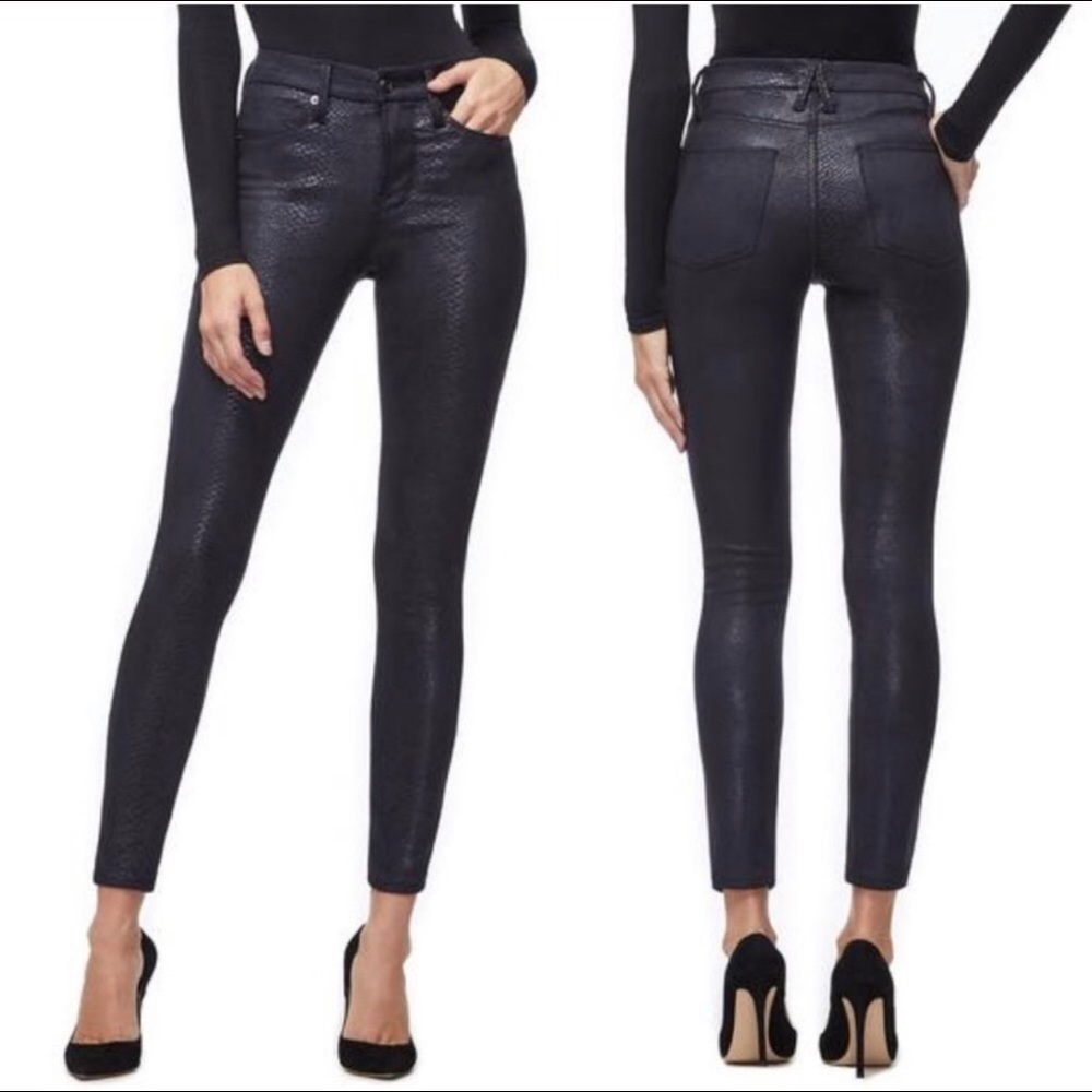 Good American Good Legs Snakeskin High Rise Skinny